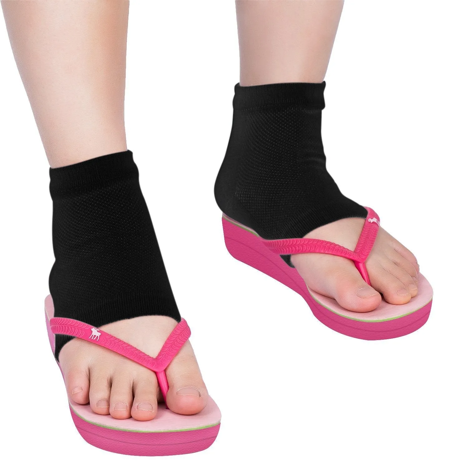 Bememo 3 Pairs Soft Ventilate Gel Heel Socks Open Toe Socks for Dry Hard Cracked Skin Moisturizing Day Night Care Skin (Black, Regular Size)