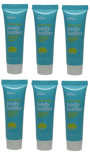 Bliss Lemon & Sage Body Butter (Lotion) Lot of 6 Each 1oz Bottles Total of 6oz