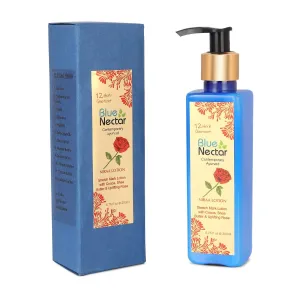 Blue Nectar Stretch Mark Cream, Moisturizing Body Lotion (Deep Hydration) with Natural Cocoa Butter, Shea Butter and Uplifting Rose (12 Herbs, 6.76 fl oz)