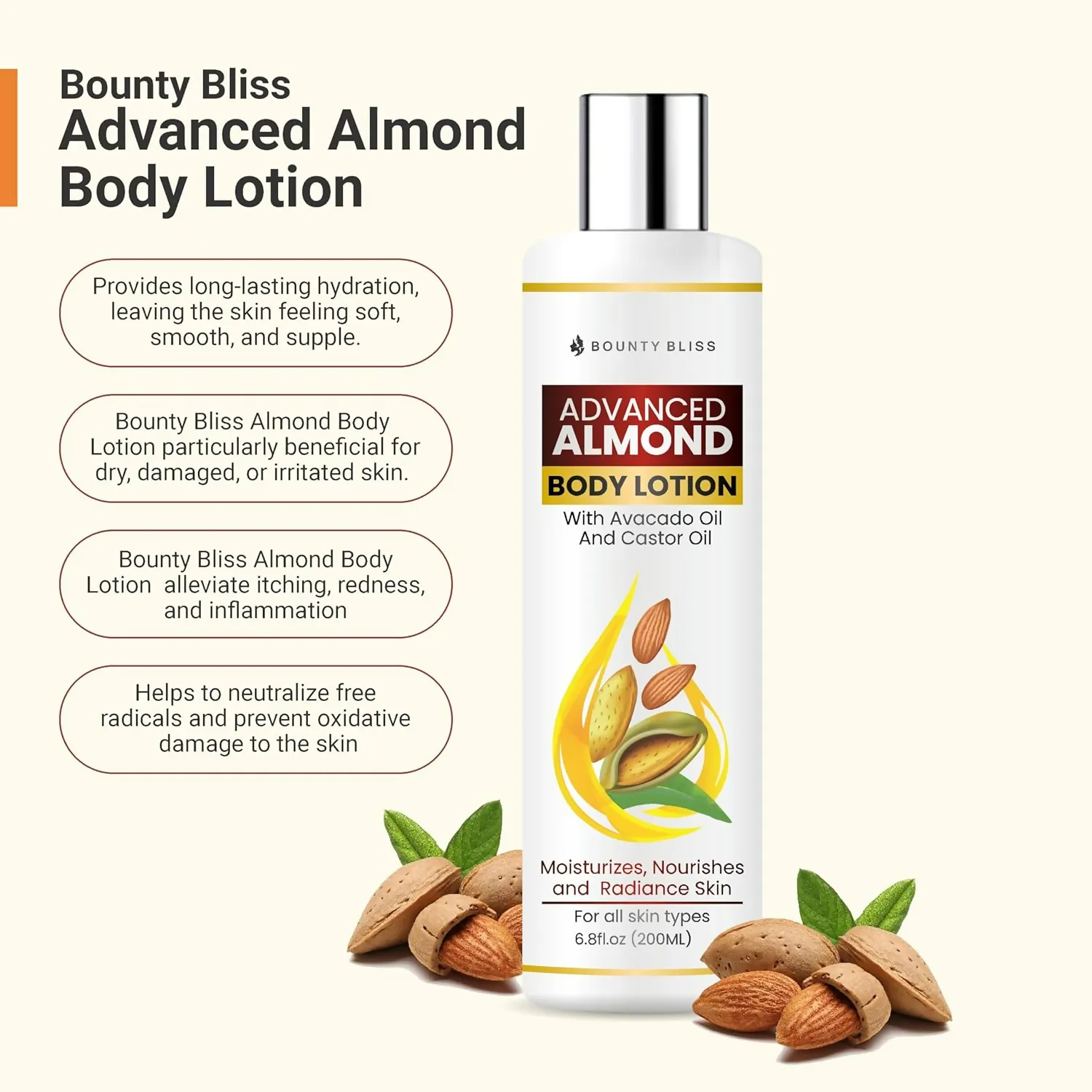 Bounty Bliss Almond Body Lotion - Moisturizing Care For Silky Smooth Skin