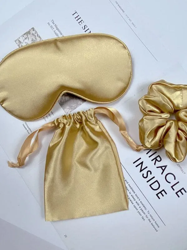 Bride and Bridesmaid Eye Mask for Sleeping with Satin Hair Scrunchies Adjustable Blindfold and Hair Ties for Women Wedding Proposal Present Bachelorette Party Favors