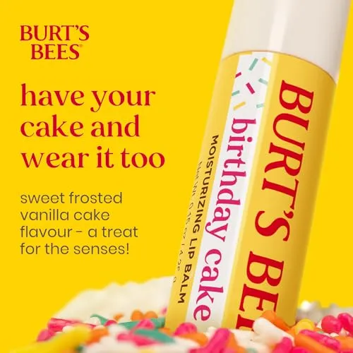 Burt's Bees 100% Natural Origin Moisturizing Lip Balm, Birthday Cake, 1 Tube