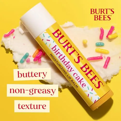 Burt's Bees 100% Natural Origin Moisturizing Lip Balm, Birthday Cake, 1 Tube