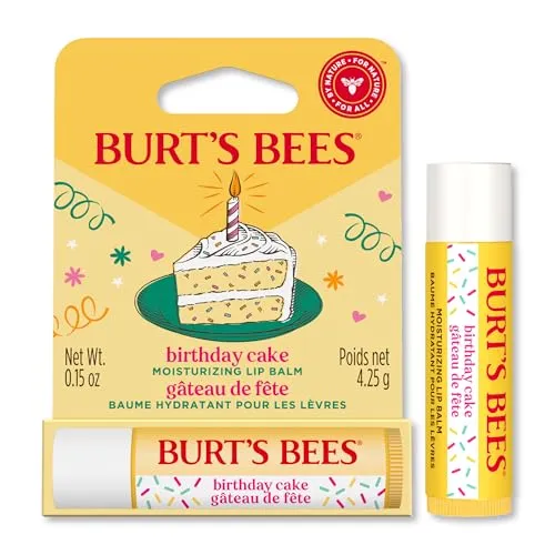 Burt's Bees 100% Natural Origin Moisturizing Lip Balm, Birthday Cake, 1 Tube