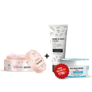 BUY WATERMELON BODY BUTTER, GET FACE MOISTURIZING CREAM   HAND & FOOT CREAM-FREE