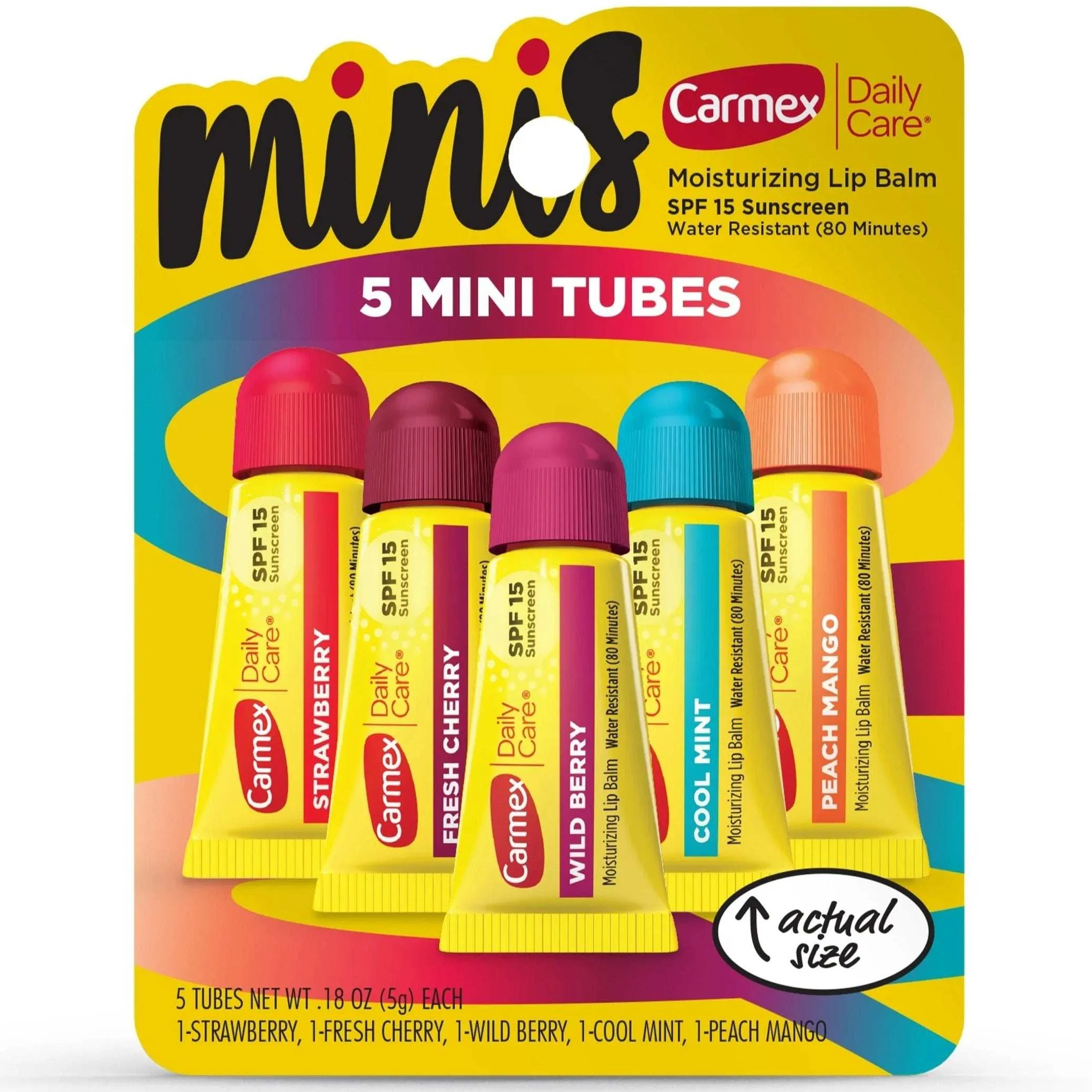 Carmex Daily Care Minis Moisturizing Lip Balm Tubes SPF 15