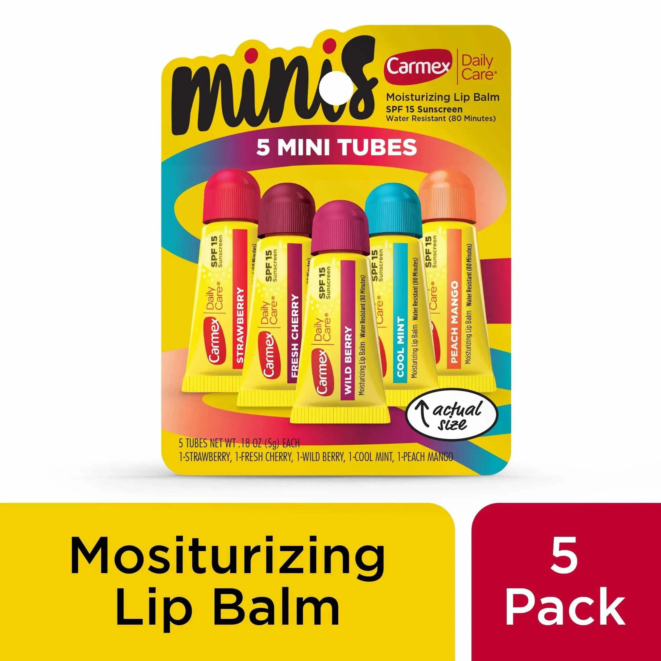 Carmex Daily Care Minis Moisturizing Lip Balm Tubes SPF 15