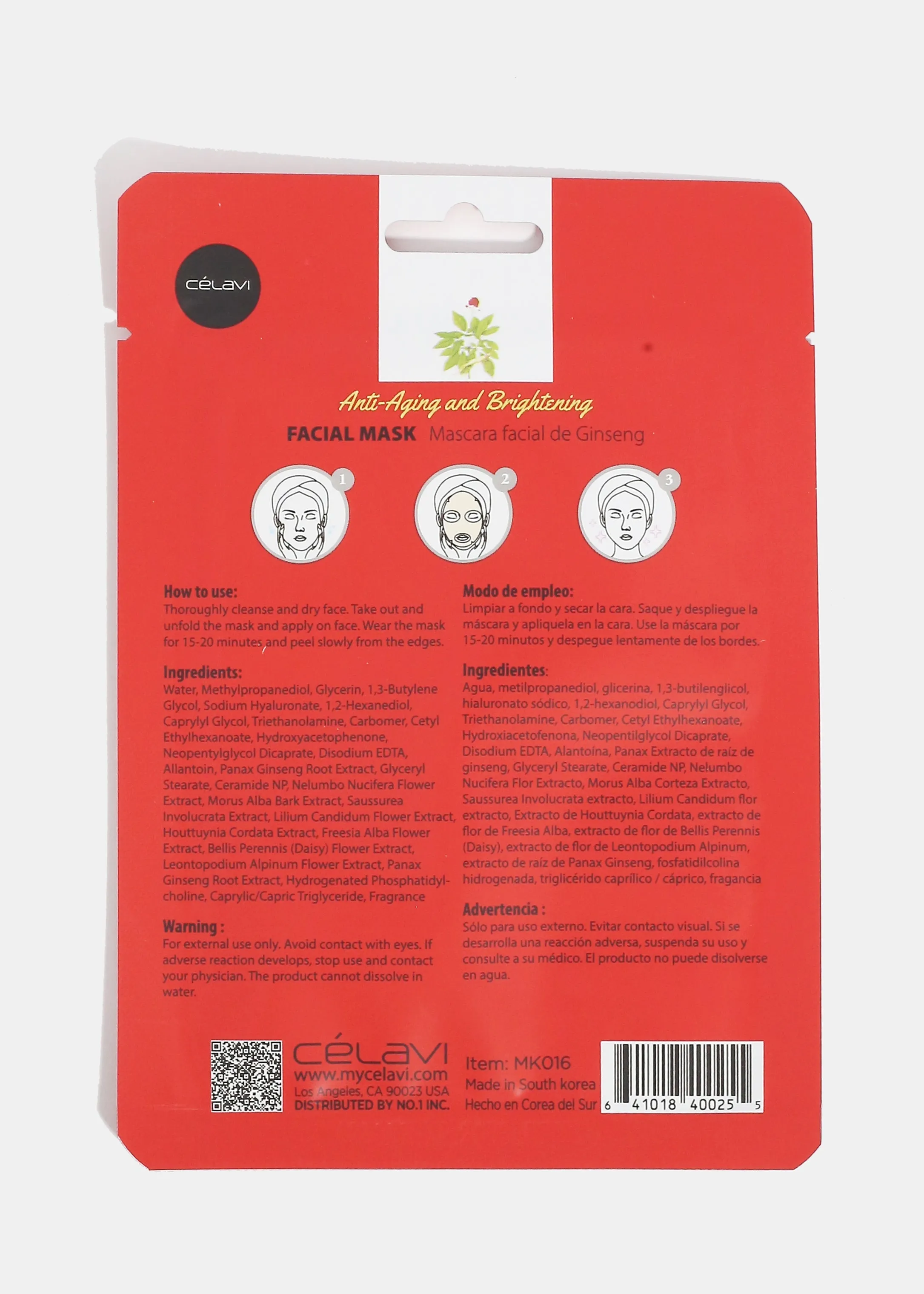 Celavi Ginseng Sheet Mask