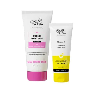 Chemist At Play Retinol Anti-Aging Body Lotion   Brightening Boost Face Wash Combo