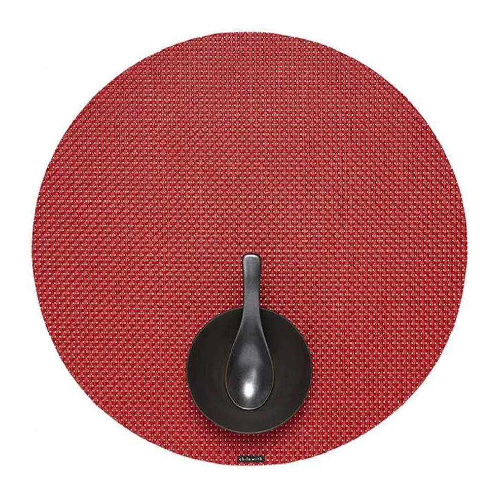 Chilewich Round Basketweave Placemat - Chili Red