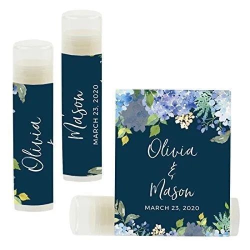 Custom Bridal Shower Bachelorette Party Lip Balm Favors, Brides Name and Date