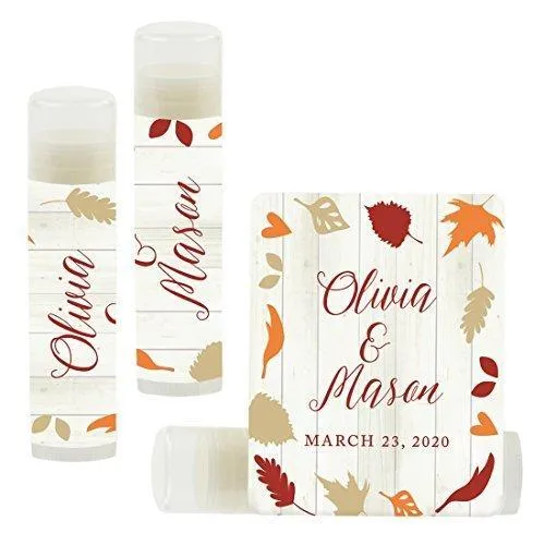 Custom Bridal Shower Bachelorette Party Lip Balm Favors, Brides Name and Date