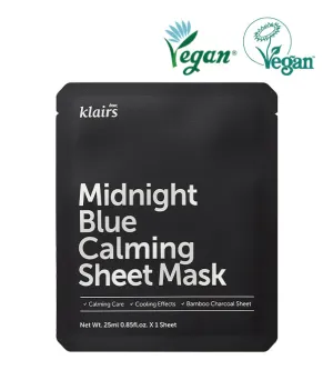 DEAR KLAIRS Midnight Blue Calming Sheet Mask قناع ورقي مهدئ باللون الأزرق منتصف الليل من دير كلاريس