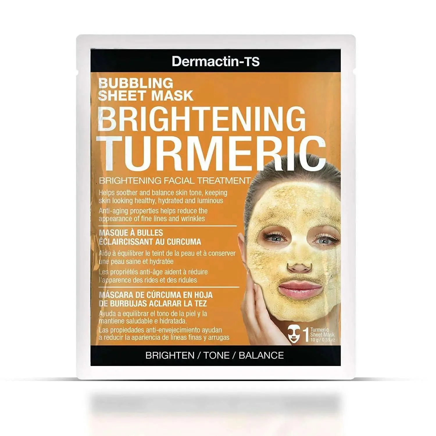 DERMACTIN TS Brightening Tumeric Facial Sheet Mask