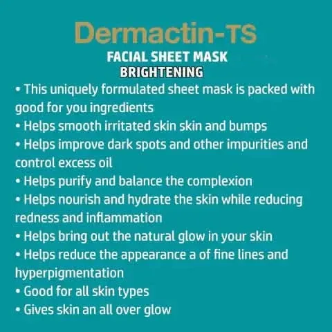 DERMACTIN TS Brightening Tumeric Facial Sheet Mask
