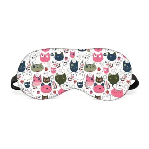 Designer Travel Eye Mask for Sleeping - Cats Everywhere - Made in India