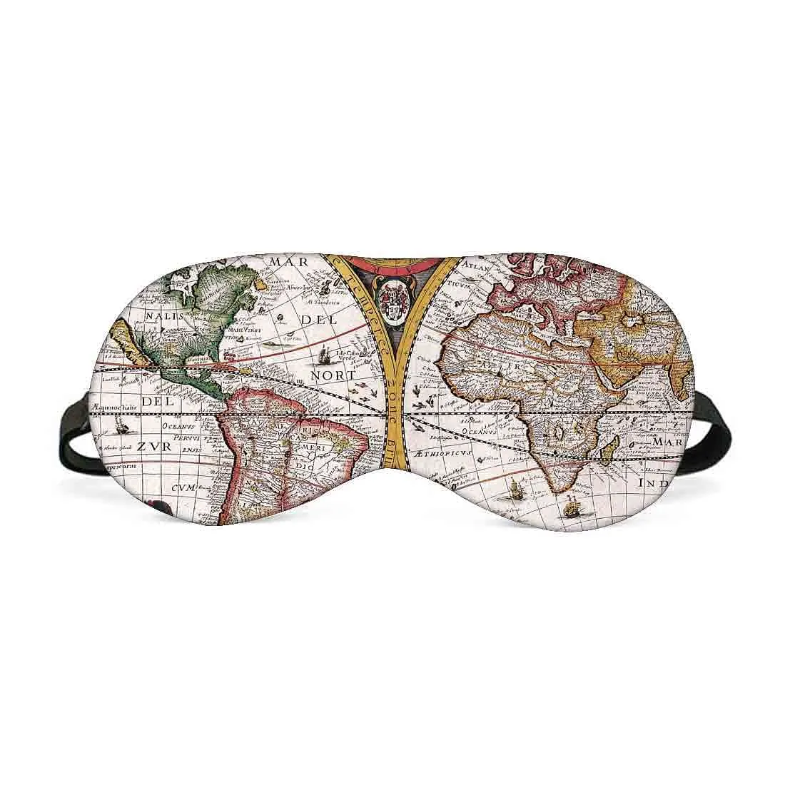 Designer Travel Eye Mask for Sleeping - World Map - Made in India