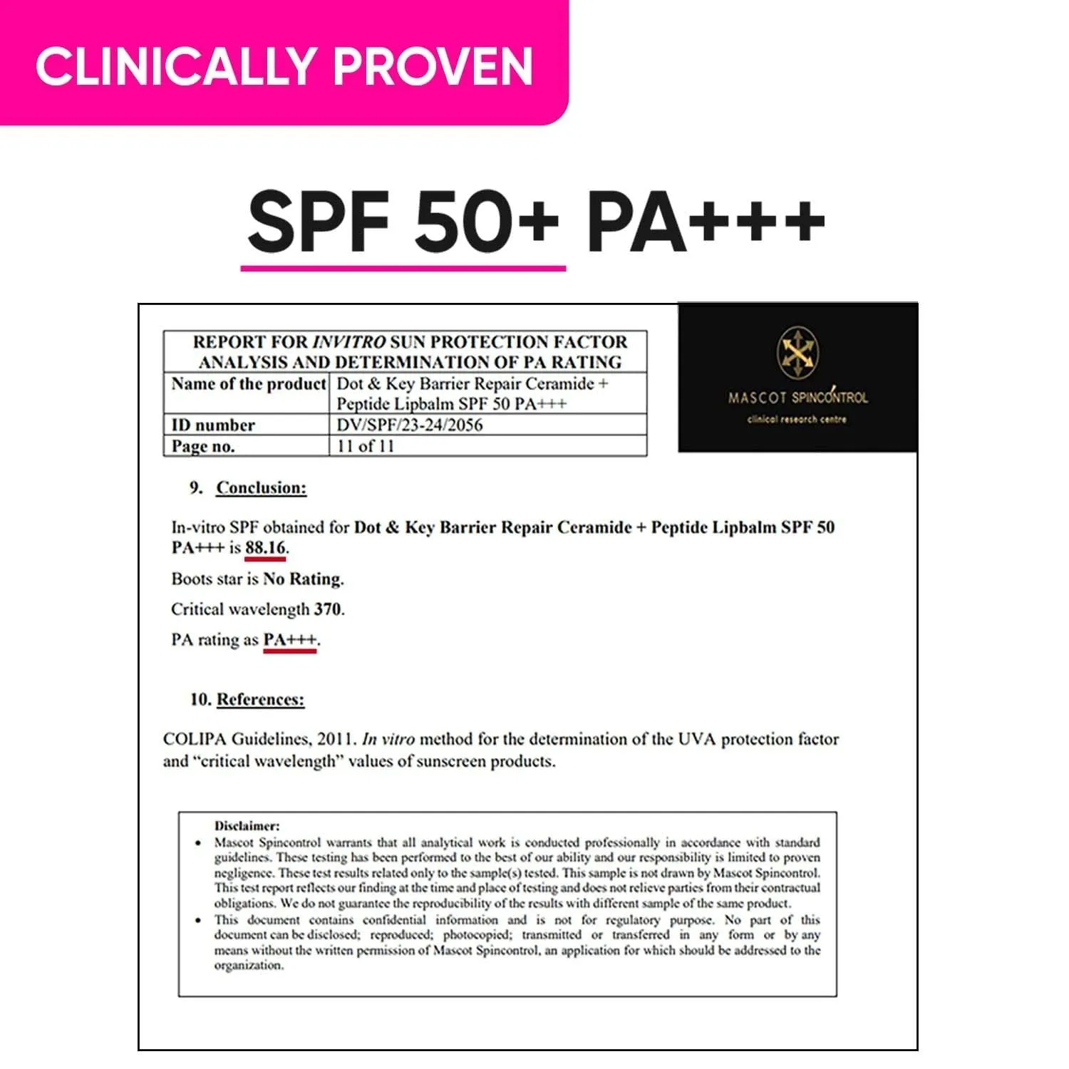 Dot & Key Barrier Repair Ceramide & Peptide SPF 50 Lip Balm - Plush Pink, UVA UVB