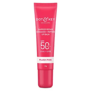 Dot & Key Barrier Repair Ceramide & Peptide SPF 50 Lip Balm - Plush Pink, UVA UVB