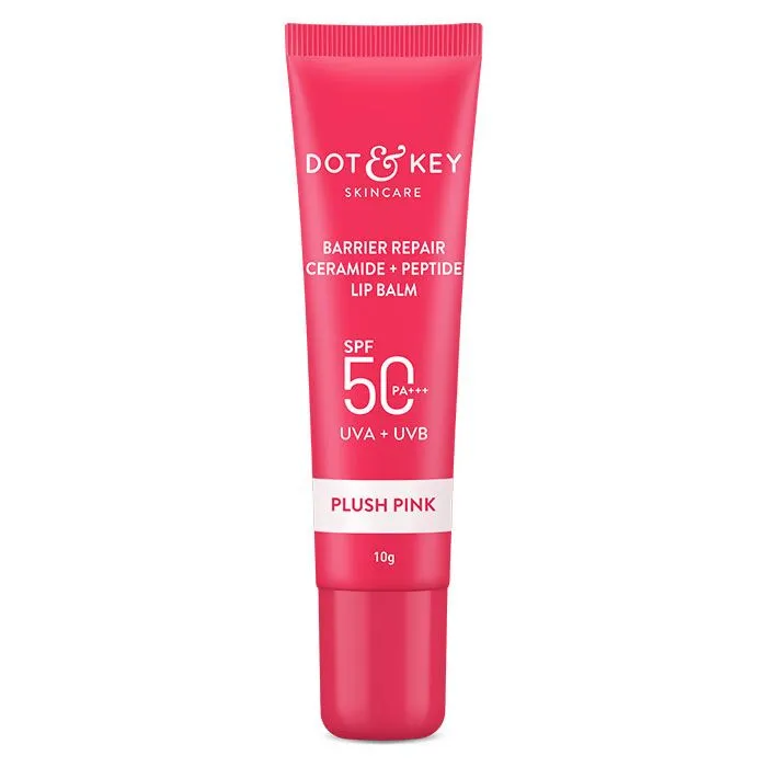 Dot & Key Barrier Repair Ceramide & Peptide SPF 50 Lip Balm - Plush Pink, UVA UVB