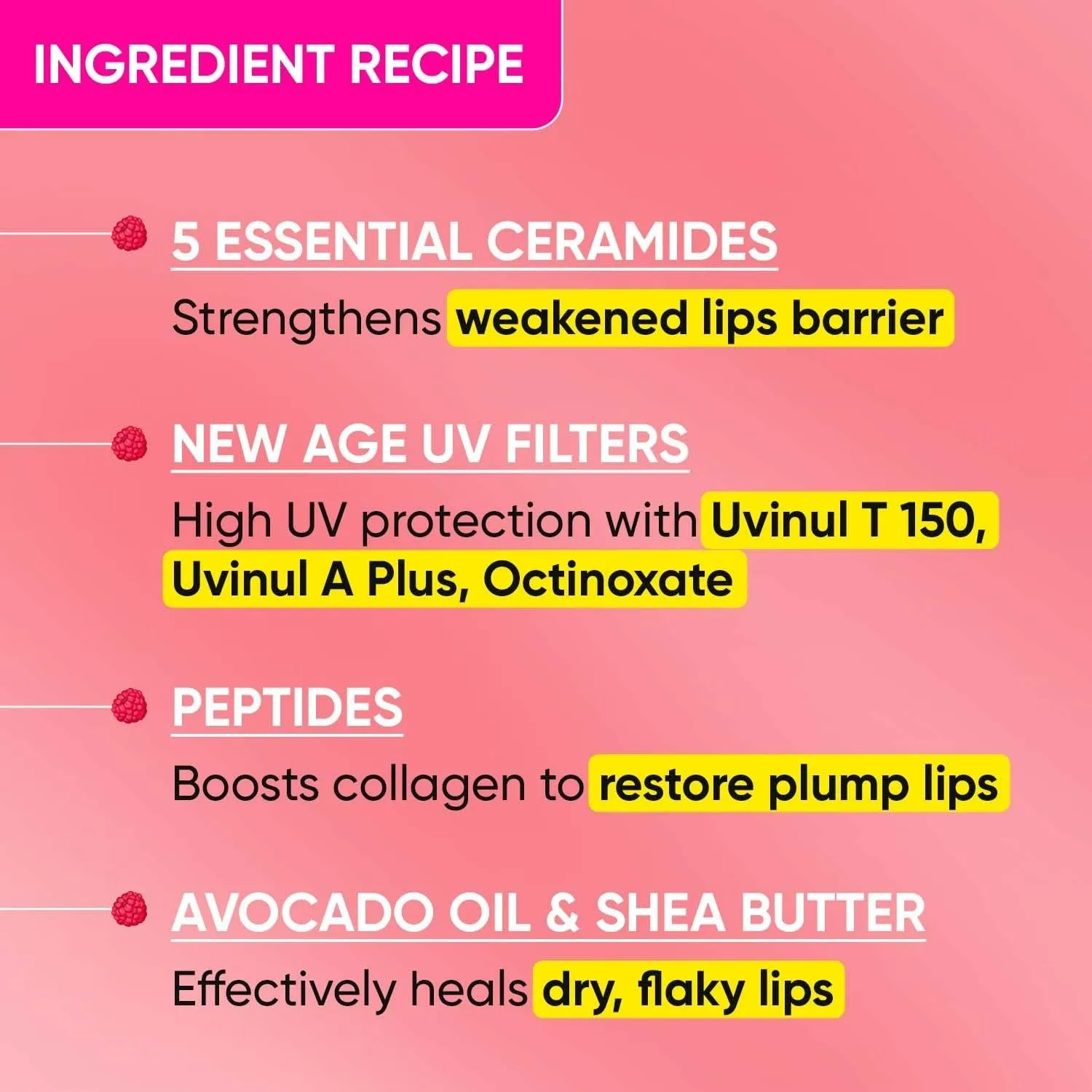 Dot & Key Barrier Repair Ceramide & Peptide SPF 50 Lip Balm - Plush Pink, UVA UVB