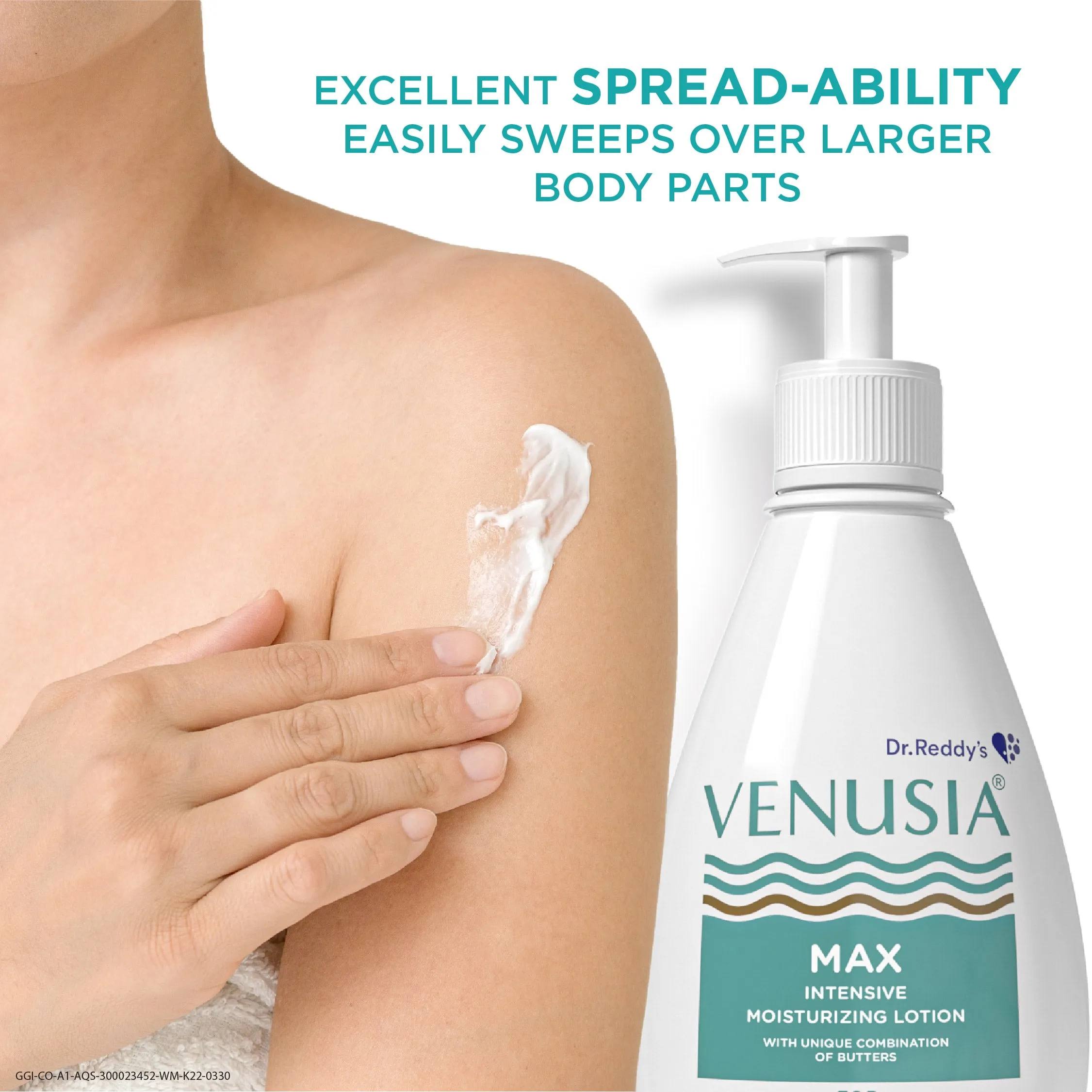 Dr. Reddy's Venusia Max Moisturizing Lotion for Daily Use for Dry Skin, Contains Shea, Mango, Aloe & Cocoa Butter, Paraben Free & Non Irritant Formula, Dermat Recommended, 500 GM