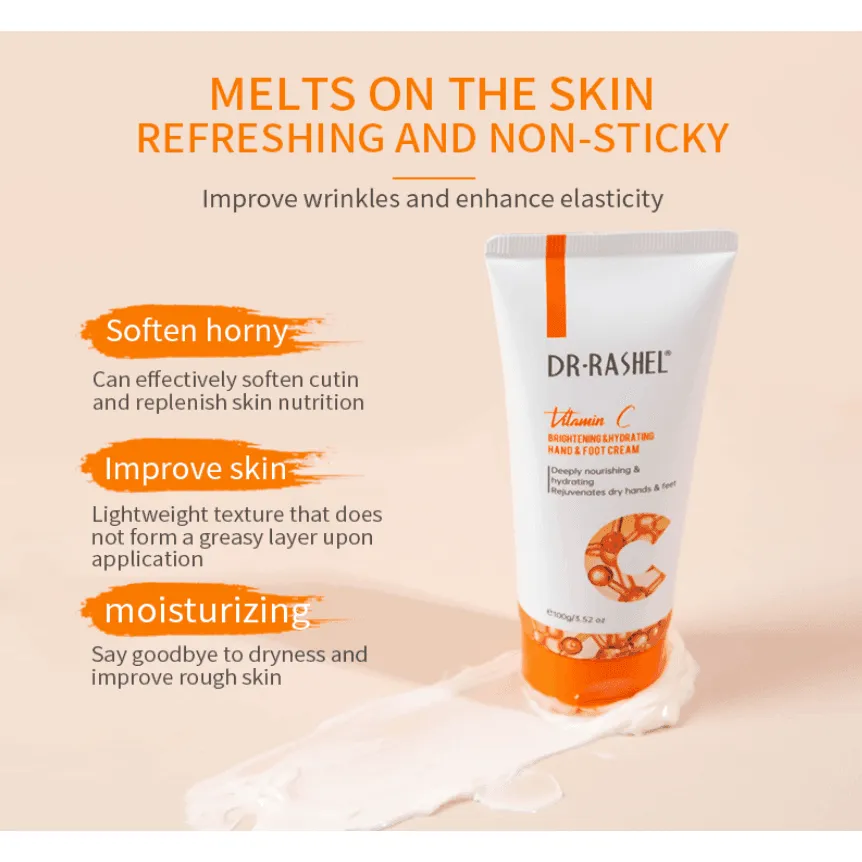 Dr.Rashel Vitamin C Brightening & Hydrating Hand & Foot Cream - 100g × 2Pcs (Offer)