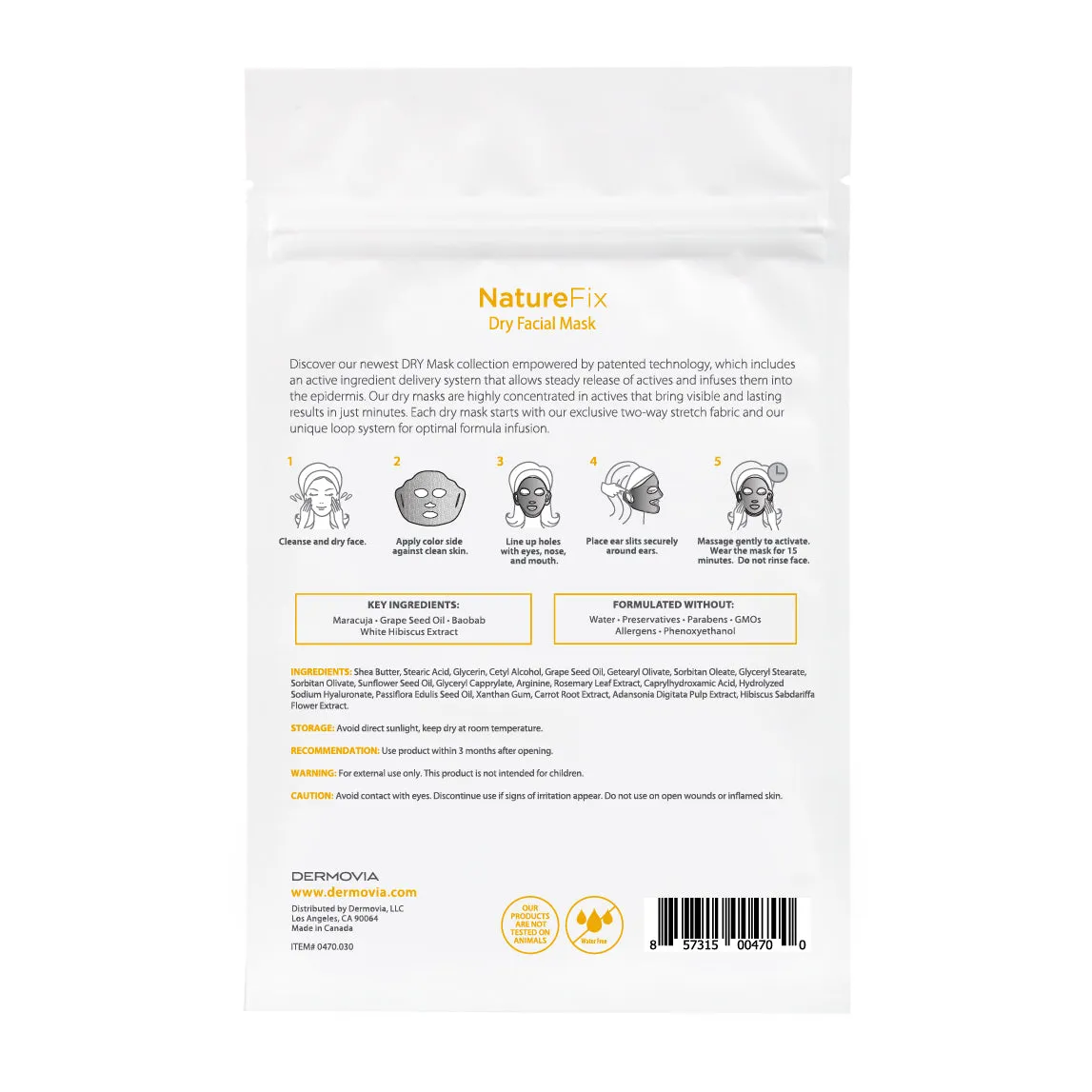 DRY Mask NatureFix Waterless Facial Mask