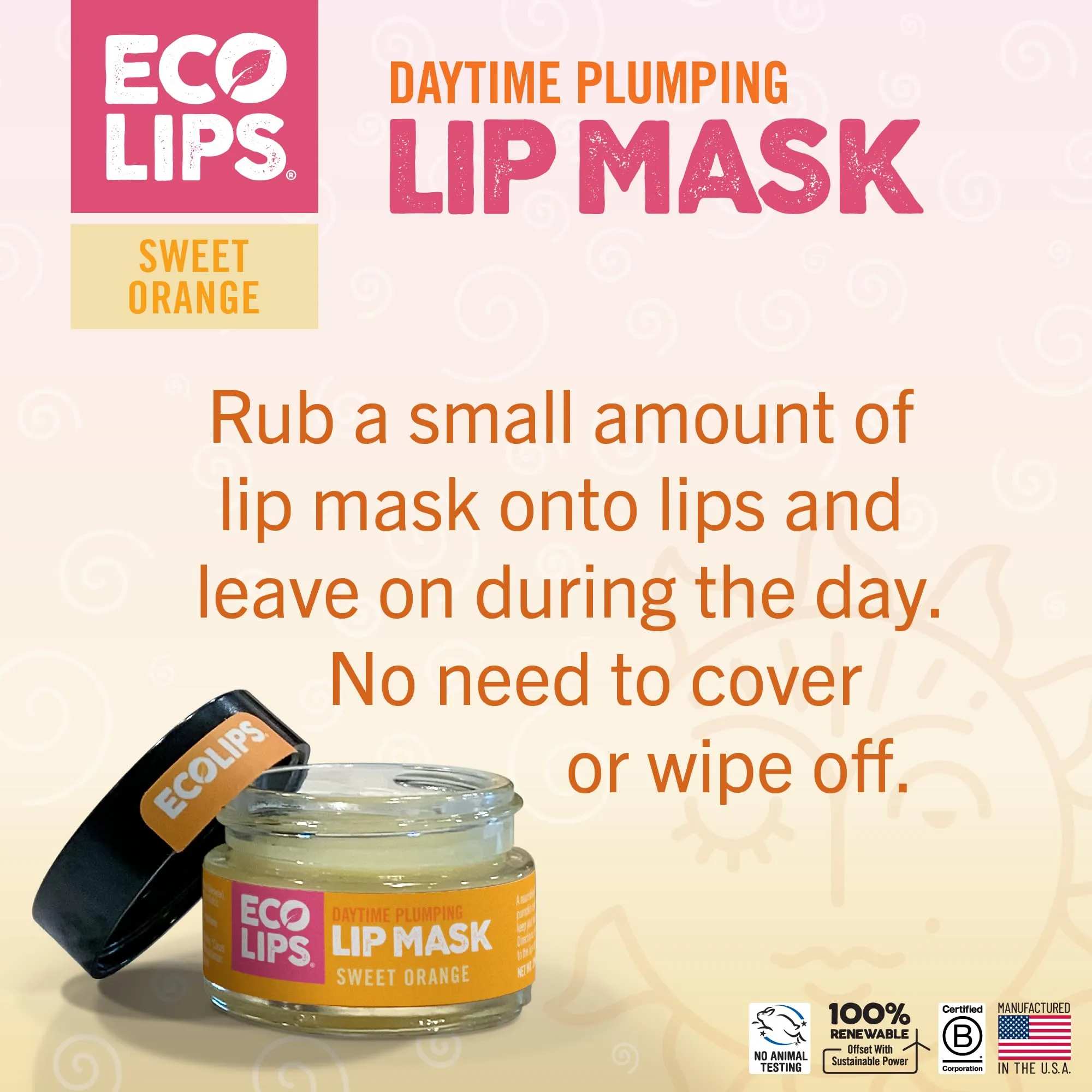 Eco Lips Daily Plumping Lip Mask with Hyaluronic Acid   Organic Vanilla Bean Sugar Lip Scrub 2-pack by Eco Lips 100% Natural. Made in USA