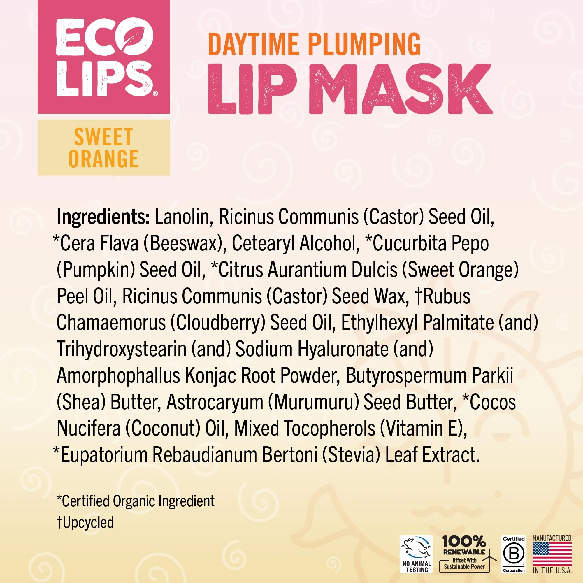 Eco Lips Daily Plumping Lip Mask with Hyaluronic Acid   Organic Vanilla Bean Sugar Lip Scrub 2-pack by Eco Lips 100% Natural. Made in USA