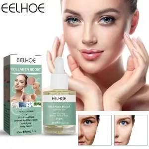 Eelhoe Advanced Collagen Boost Face Serum Lifting Firming Fade Fine Lines Wrinkle Anti-aging Facial Essence Brightening Skin Tone Whitening Moisturizing Face Nourishing Skin Care Booster Serum（30ml