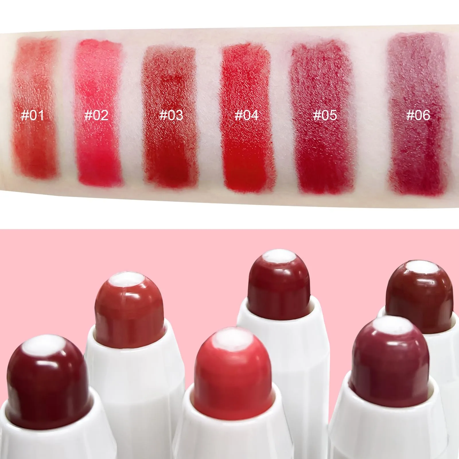Erinde Tinted Lip Balm   Buildable Lip Color, Natural Gloss Finish, Hydrating Lightweight, Moisturize & Tint Lipstick with Vitamin E, Vegan Lip Balm Lip Care Makeup Gift, 02#
