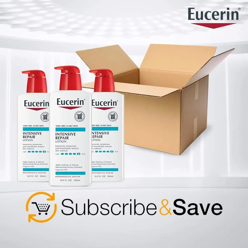 Eucerin Intensive Repair Lotion - Rich Lotion for Very Dry, Flaky Skin - 5 fl. oz. Bottle (Pack of 3)