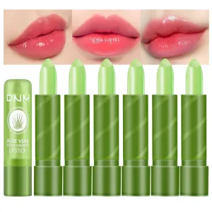 evpct 6Pcs Aloe Vera Tinted Lip Balms PH Lip Color Changing Lipstick Balm Stain Gift Set Queen for Women Girls Korean Mood Long Lasting Color Change Light Pink Lipstick Lip Tint Plumper Gloss