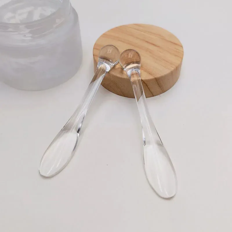 Eye Cream Applicator Spoon Roller Eye Massager Transparent Stick Cosmetic Spatulas Wrinkle Facial Mask Skin Care Plastic Spoon