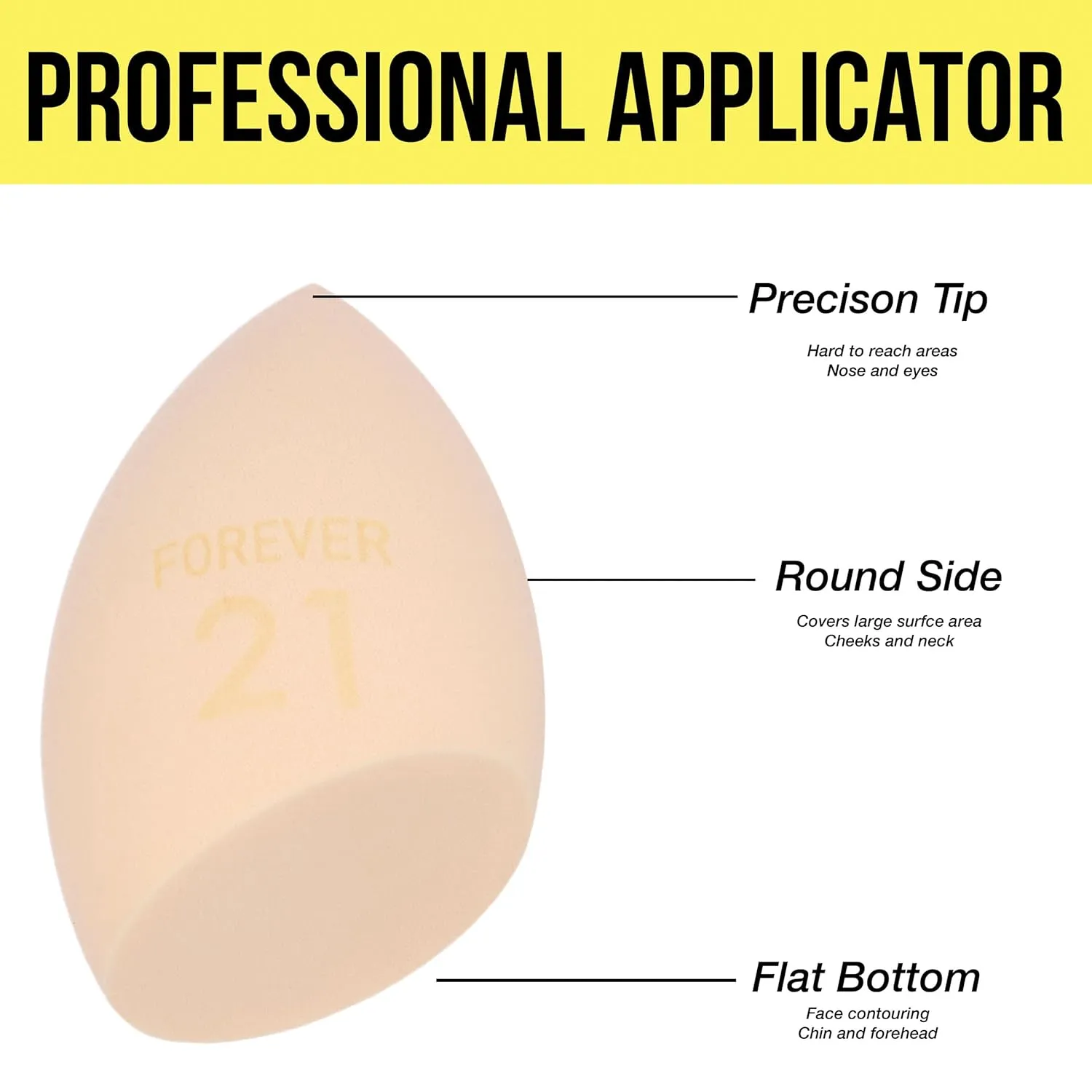 Flat Edge Beauty Sponge (TAN) - Cosmetic Makeup Applicator, Beauty Blender | Professional Beauty Tools   Accessories