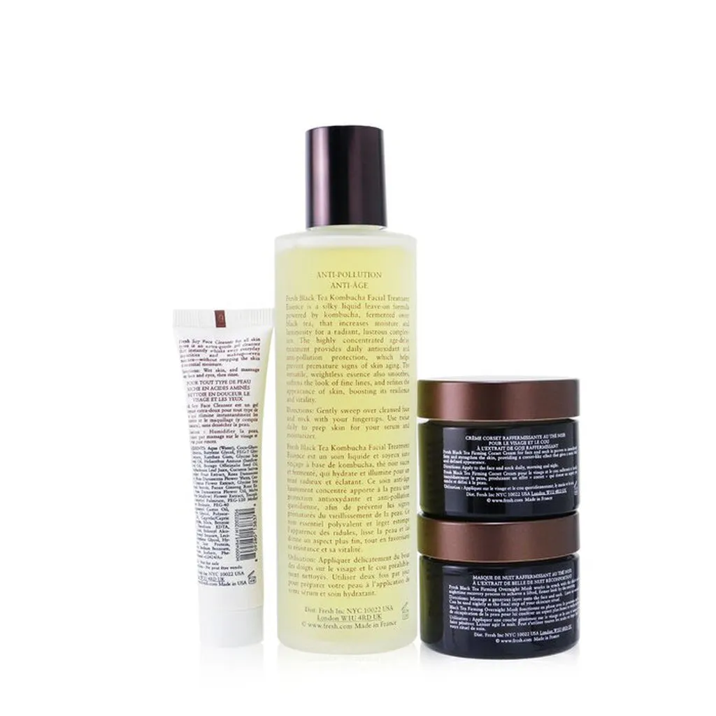 FRESH - Black Tea Firming Beauty Bundle Set: Soy Face Cleanser - 20ml/0.6oz   Black Tea Kombucha Facial Treatment Essence - 150m