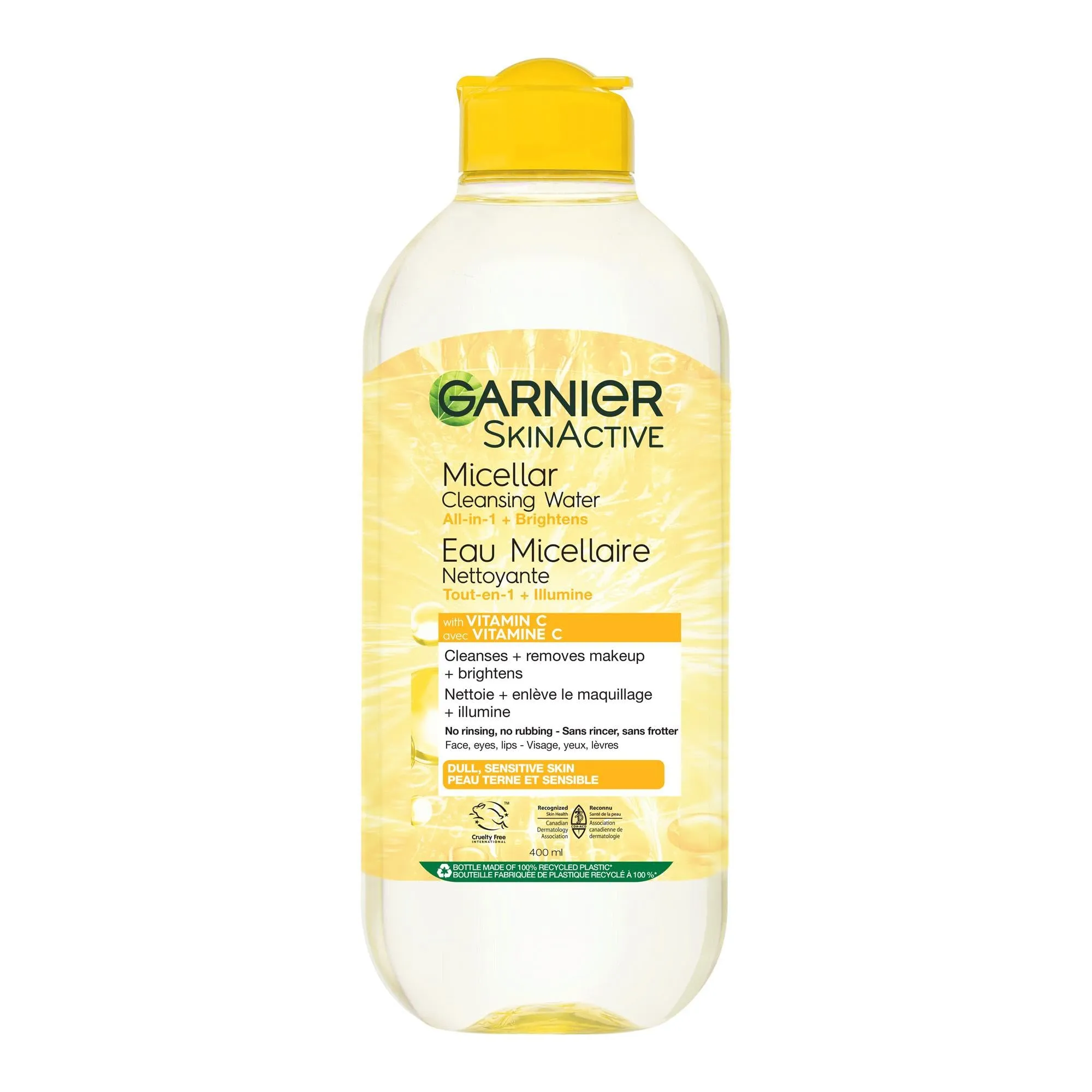 Garnier Micellar Cleansing Water, All-in-One Makeup Remover & Face Cleanser With Vitamin C, Hypoallergenic, All Skin Types Even Sensitive Skin, 400 ml