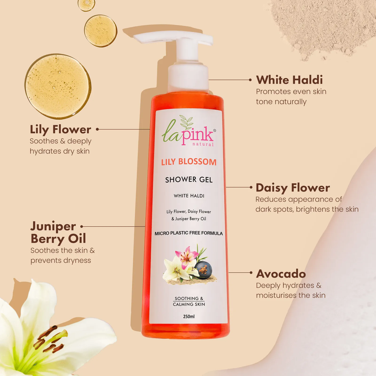 Get Rid of Strawberry Arms & Lega with La Pink Lily Blossom Shower Gel