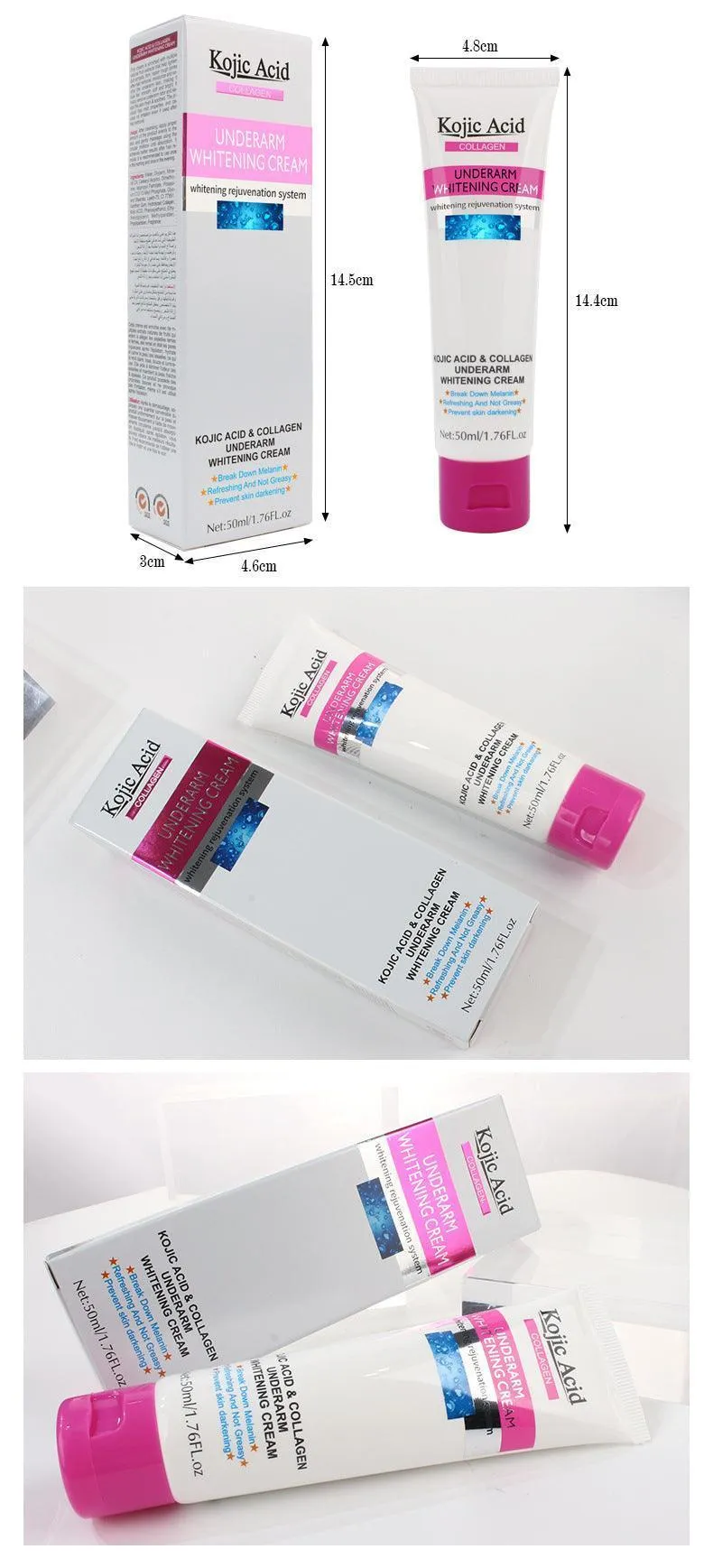 GUANJING Kojic Acid Collagen Armpit Underarm Whitening Cream 50ml