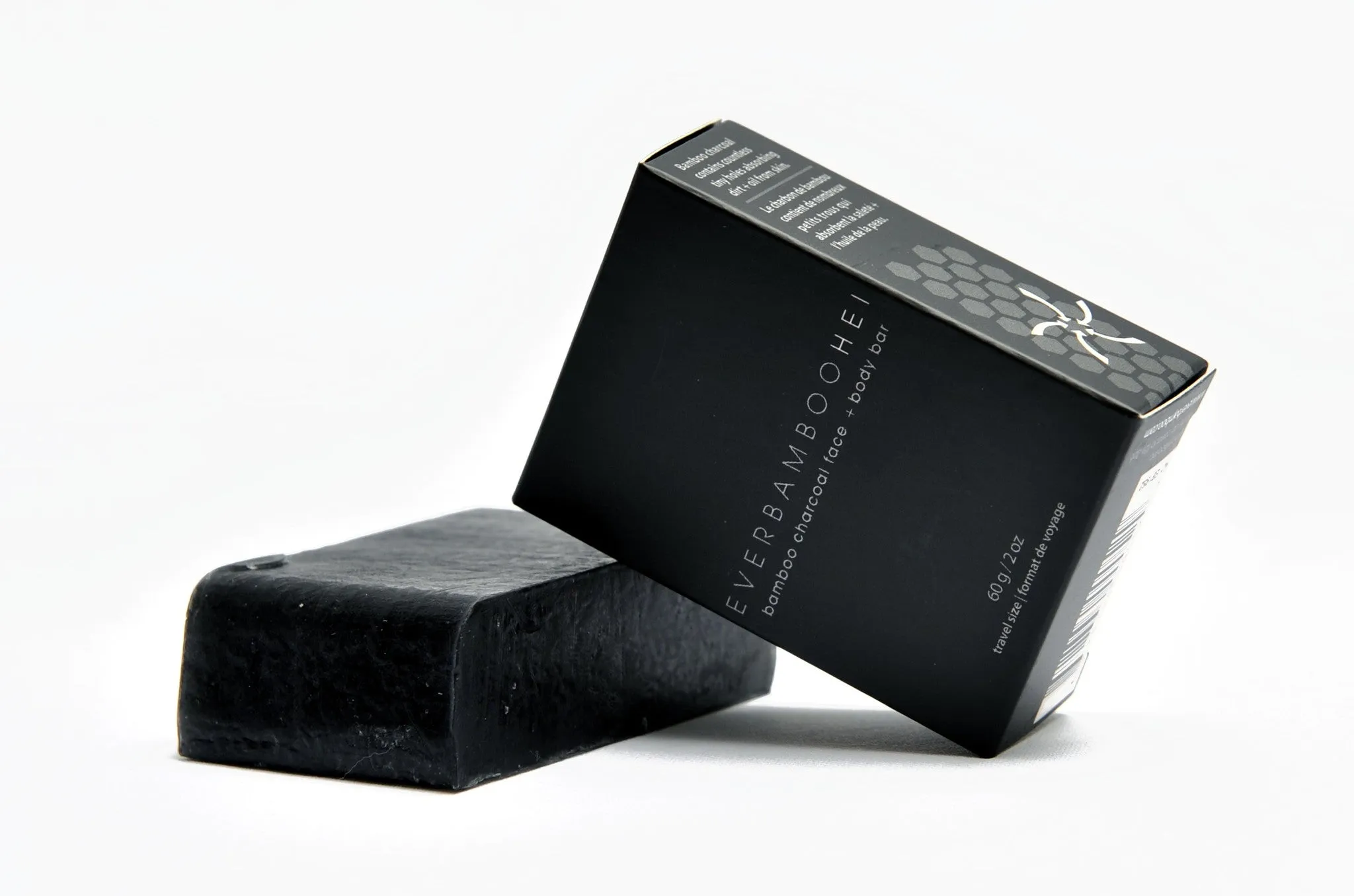 HEI Bamboo Charcoal Face   Body Bar (2-Pack, 2 x 60 g, Travel Size)