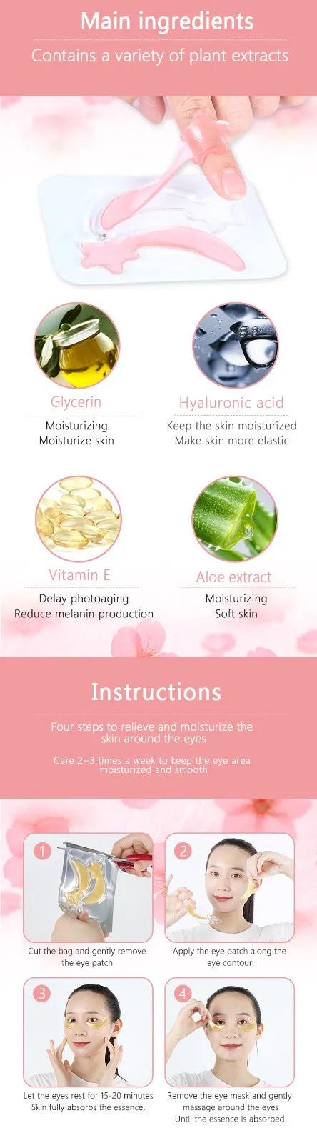 Hydrogel Eye Mask Patch Under Dark Circles Anti Aging Stars