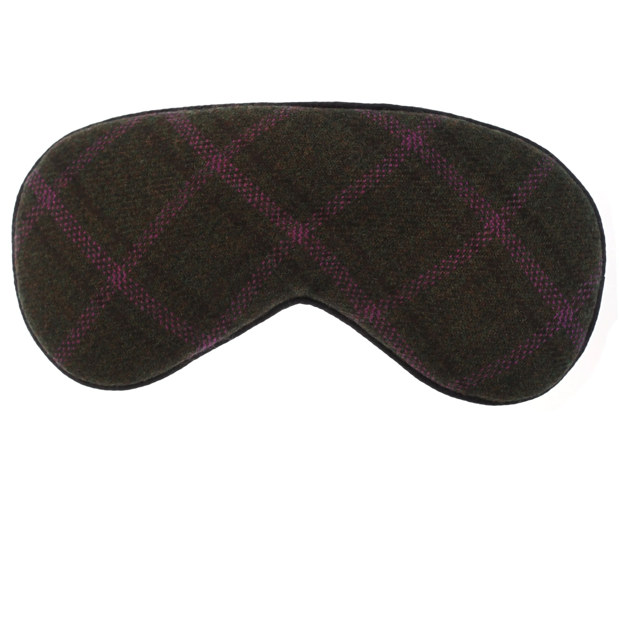 Hypnos Sleep Mask in Charcoal   Purple Plaid Cashmere