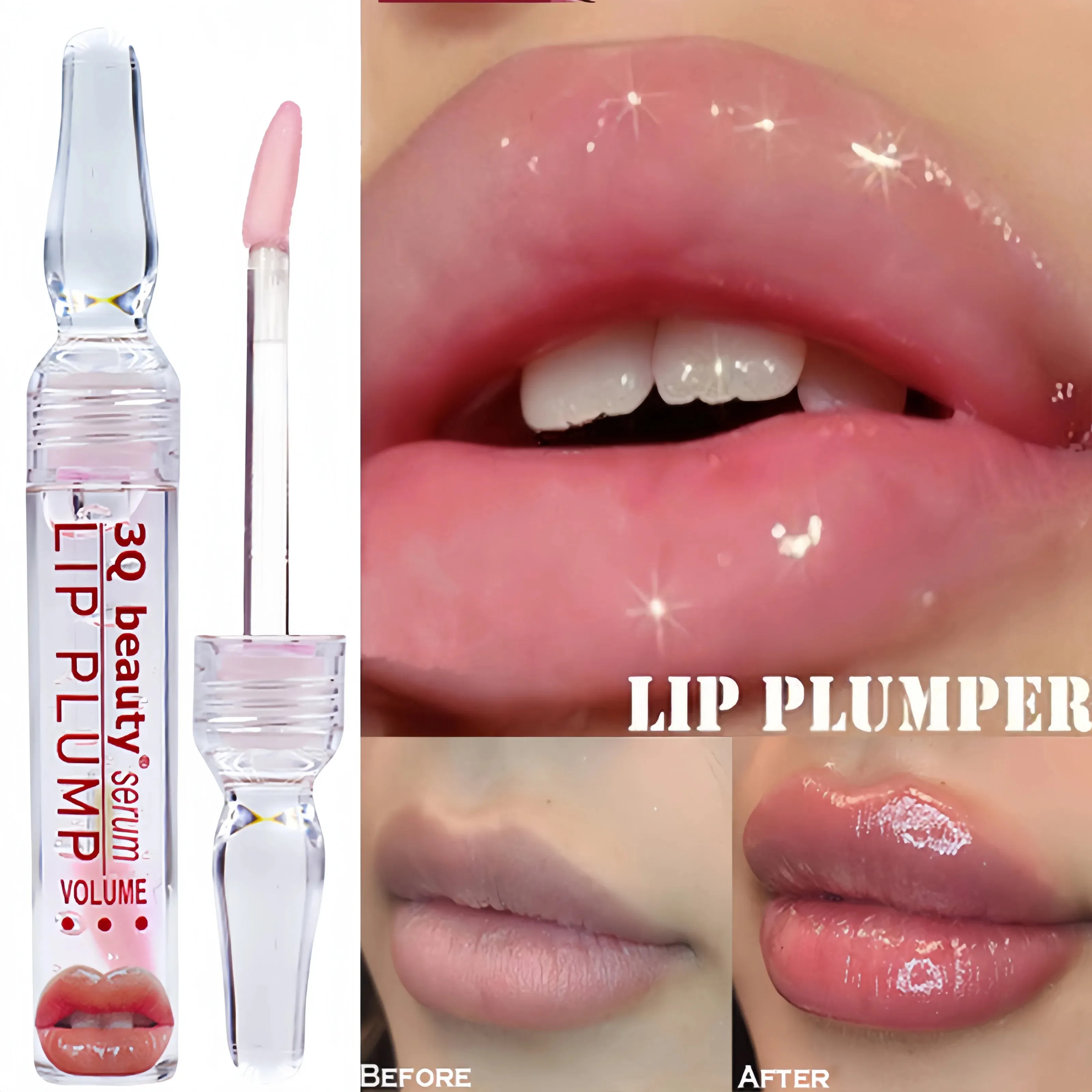 Instant Lip Enhancer Plumper Oil - Extreme Volumizing Lip Gloss Serum. Nourish, Anti-Wrinkle, Sexy Lip Moisturizing Care Cosmetics.