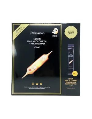 JM Solution Niacin Pearl   Coconut Oil   Pink Rose Mask with Sleeping Ampoule