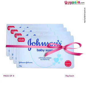 Johnson's Baby Soap with Vitamin E - Pack of 4, (75gms Each)