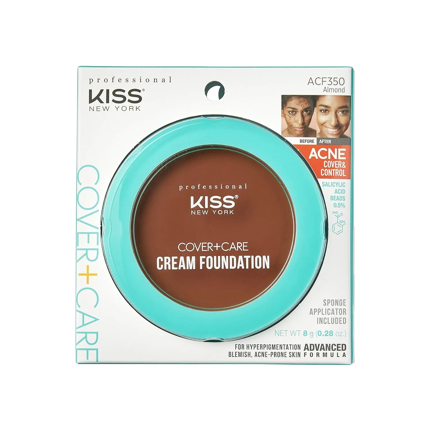 KISS Cover Care Acne Control Cream Foundation- ACF350 (Almond)