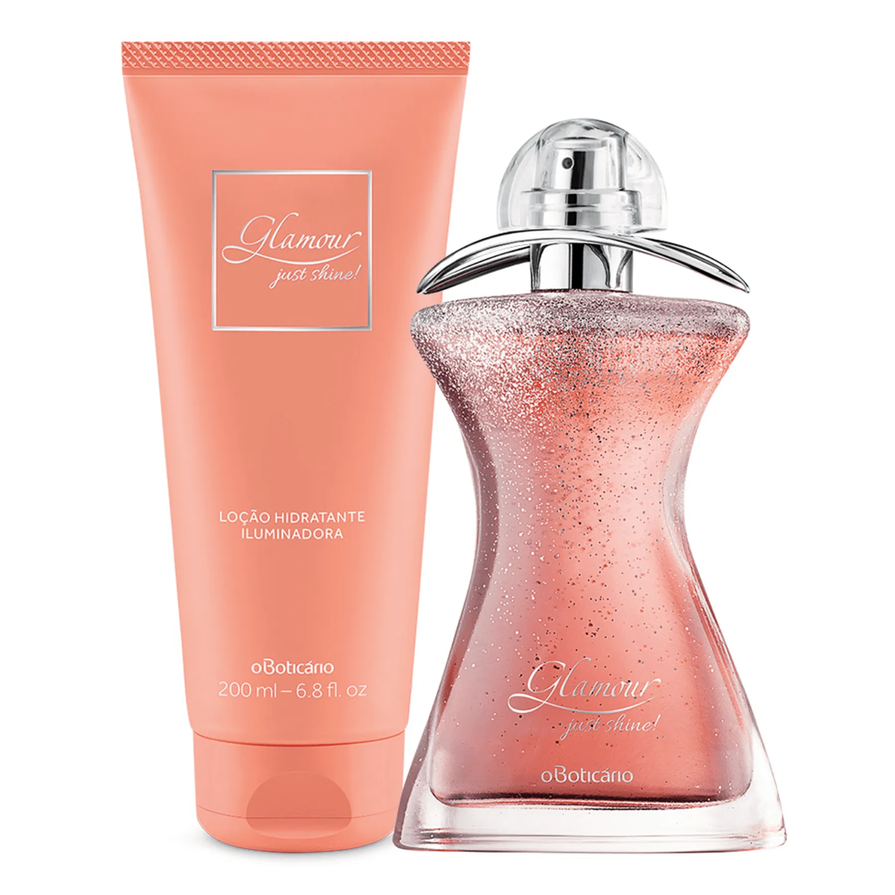 Kit Glamor Just Shine: Deodorant Cologne   Moisturizing Lotion Deodorant - o Boticario