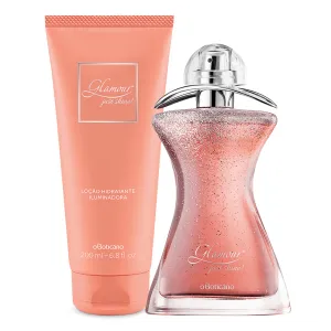 Kit Glamor Just Shine: Deodorant Cologne   Moisturizing Lotion Deodorant - o Boticario