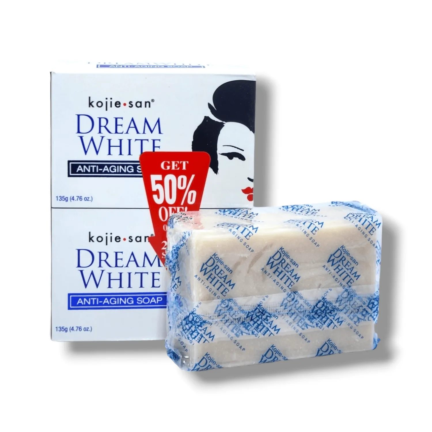 Kojie San Dream White Anti-Ageing Soap 135x2 (Pack Of 2, 135g Each)